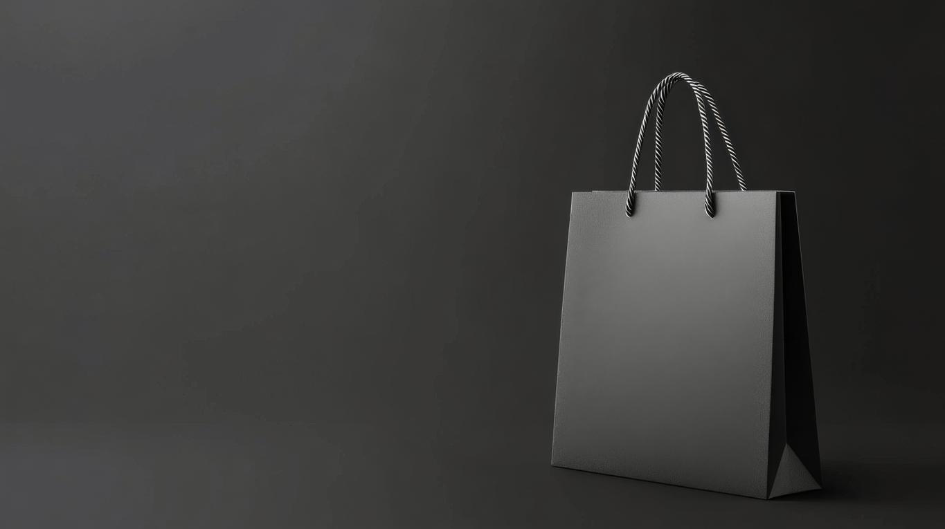 Milestone Commerce - Dark background with focus on a shopping bag